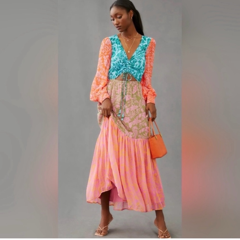 Farm Rio x Anthropologie tiered maxi dress